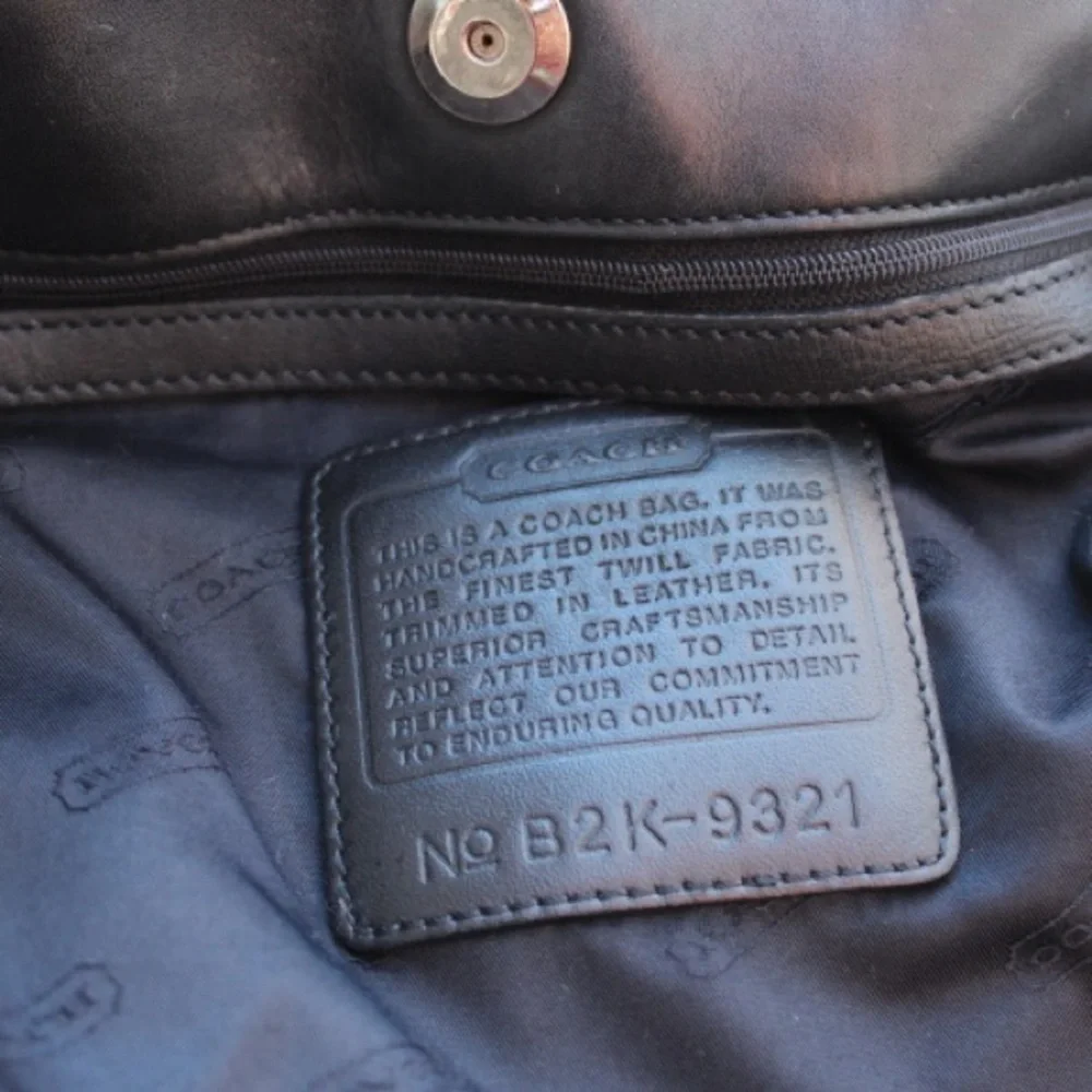 Vintage Coach twill fabric bag